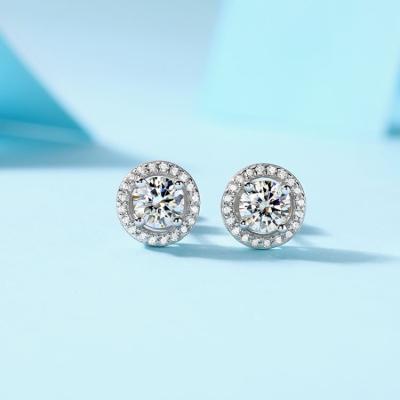 China High Quality Cubic Zirconia Stud Stirring Ear 925 Sterling Silver Gemstone Earring for sale