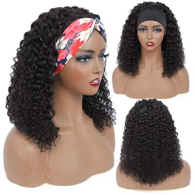 China Cheap Natural Curly Brazilian Hair Headband Wigs For Black Women,Afro Short Pixie Cut Wig Human Hair Curly Hair Wigs for sale