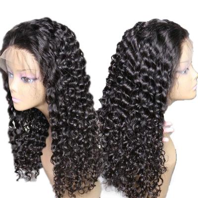 China Natural Transparent Lace Front Human Hair Wig Pre Plucked Water Wave With Baby Hair Water Wave Lace Frontal Wig for sale