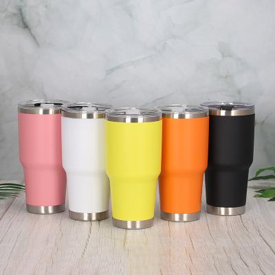 China Sustainable 30oz Double Wall Empty Travel Coffee Metal Mug Insulated Stainless Steel Outdoor Travel Mug for sale