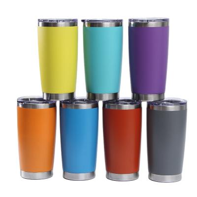 China 20oz Stainless Steel Tumbler With Lid Double Wall Viable Vacuum Insulated Travel Mug Colorful Travel Coffee Tumbler for sale