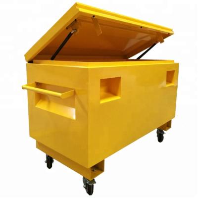 China Large Dustprooof Steel Rolling Waterproof Shockproof Yellow Waterproof Tool Box With Wheel for sale