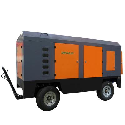 China Large lubricated high pressure tractor mounted diesel mobile screw air compressor with Jack Hammer for sale for sale