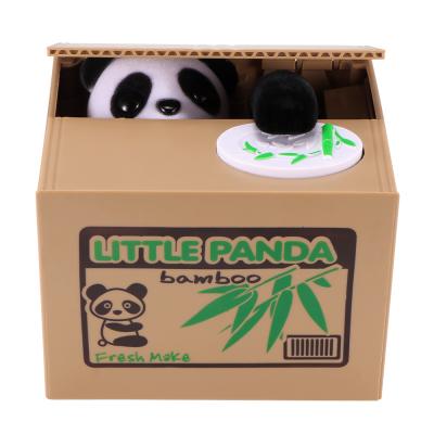 China 3 Styles Itazura Plastic Coin Bank Automated Panda Steal Money Box Cat Bargain Saving Box Piggy Bank for sale