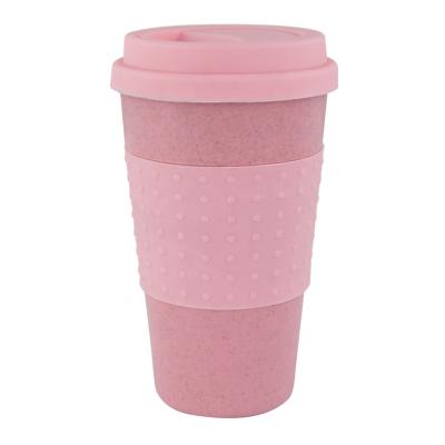 China Wheat Straw Water Cup 350ml Environmentally Friendly Non-slip Portable Water Cup for sale