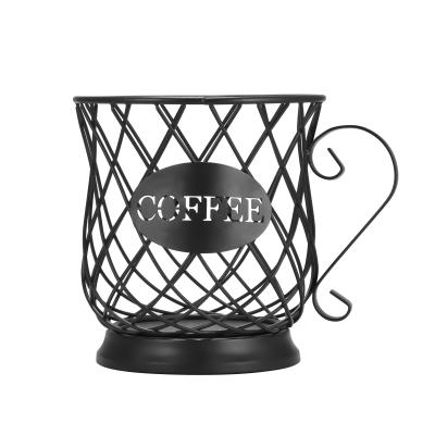 China Coffee Capsule Storage Basket Coffee Cup Basket Vintage Coffee Pod Organizer Black For Home Sustainable Universal Coffee Hotel for sale