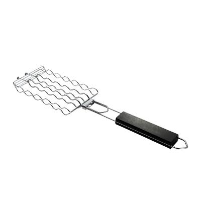 China Easy easily cleaned to clean sausage grill basket wired sausage grill net, suitable for party camping picnic for sale