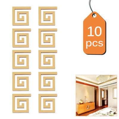 China Modern Acrylic DIY Maze Mirror Wall Sticker Decor Decal Wall Paper Sticker 10*10cm for sale