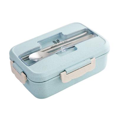 China Bento Insulated Lunch Box Leakproof Heatable Food Storage Box For Students Office Worker Wheat Straw Lunch Box for sale