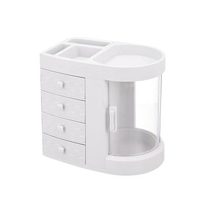 China Durable desktop plastic cosmetic box drawer household jewelry storage box and multi-layer cosmetics storage box for sale