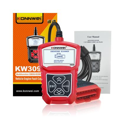 China Red 16Pin KW309 Portable Car OBD2 Scanner Code Reader For All OBD2 Vehicles for sale