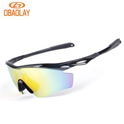 China 2021 OBAOLAY Light Weight Bicycle Galsses Outdoor Sport Polarized Cycling Sunglasses For Women Men Colored Glass Running Lenses for sale