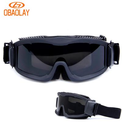 China Military Lightweight Tactical Goggles With 3 UV400 Glass Impact Resistance Shooting Glasses Anti-Terrorism Ballistic Army Military Lenses for sale