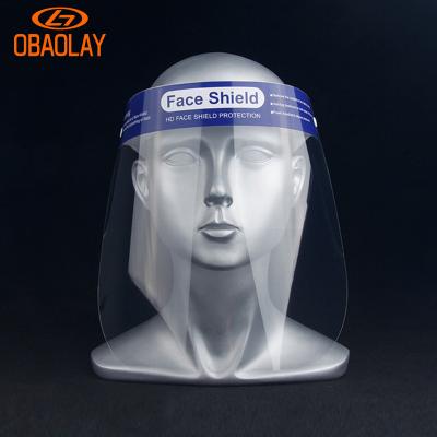 China High Hardness OBAOLAY Protective Face Shield Splash Proof Protective Equipment Protective Face Mask Anti-fog High Repeated Use for sale