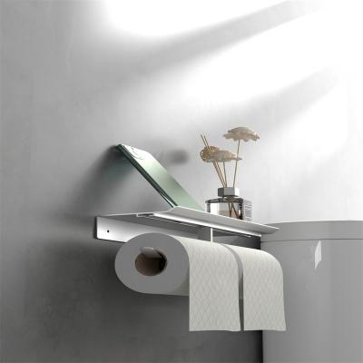 China 2022 modern new bathroom toilet with single-sided detachable paper roll holder without punching can put mobile phone tissue holder for sale