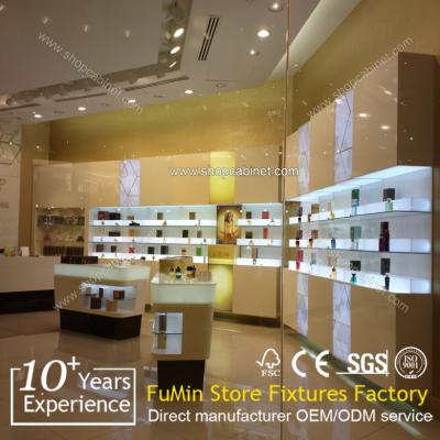 China customized luxury cosmetic showcase display cabinet for sale