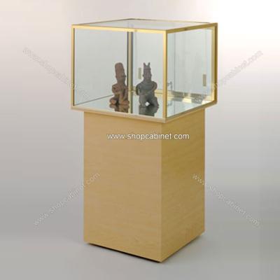 China White Wood Bottome Glass Jewelry Display Cabinet for sale