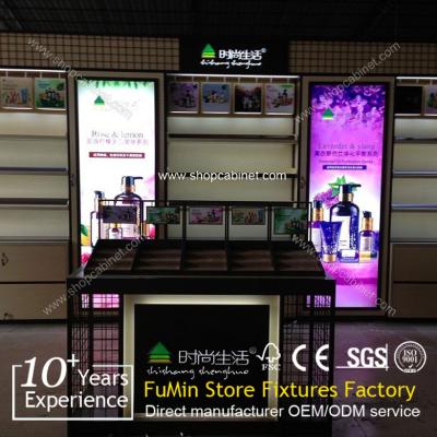 China cosmetics store kiosk fixture display show case for sale