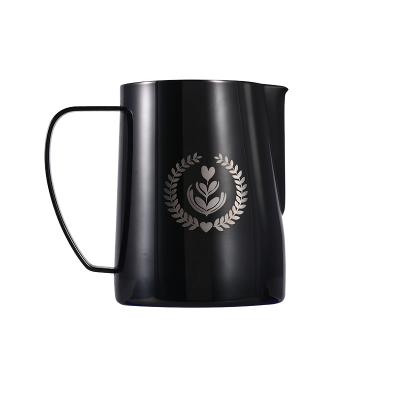 China Sustainable Coffee 350ml Milk Steaming Pitcher 304 Stainless Steel Milk Jug Cup For Cappuccinos for sale