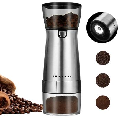 China Household Coffee Grinder Electric USB Coffee Machine Grinder Filling Stainless Steel Shell Adjustment Coarseness for Coffee Beans and Pepper for sale