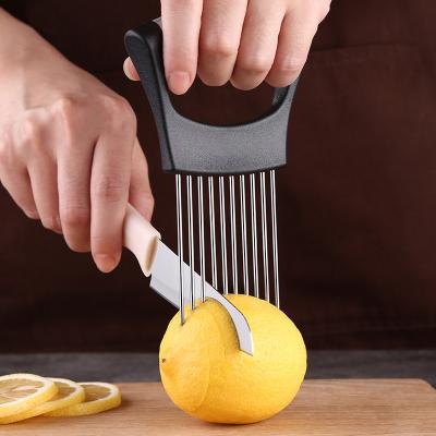 China Sustainable Food Slicer Stainless Steel Onion Lemon Accessory Potato Cuts Needle Handheld Sliced ​​Vegetables Cutting Kitchen Instruments Tool for sale