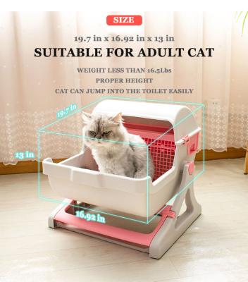 China Sustainable Automatic Cat Self Cleaning Cat Litter Box Cat Toilet Litter Pan for sale