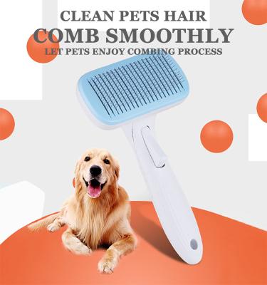 China Sustainable Cat Slicker Brush Remove Dog Bristle Pet Comb Self Cleaning Dog Pet Grooming Brush Automatically for sale