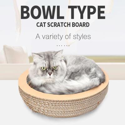 China Sustainable Pet Nest Cat Bed Cat Litter Paper Bowl Cat Scratcher Cardboard for sale