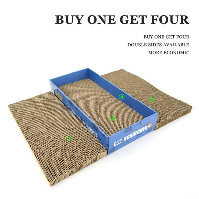 China Viable Corrugated Cardboard Cat Scratcher Cardboard Cat Scratching Board Box of 3 Layers with Catnip for sale