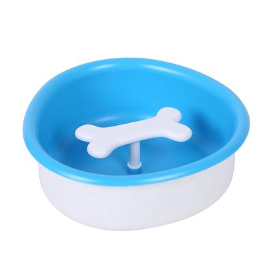 China Sustainable Durable Multiple Colors Cat Slow Feed Food Insulated Creative Pet Feeder Slow Dog Bowl for sale