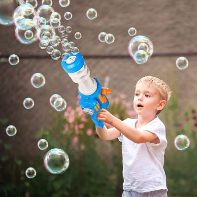 China Automatic Electric Real Plastic Toyard Toy Machine Child Kid Gatling Rocket Boom Smoke Bubble Gun for sale