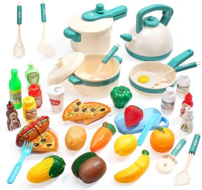 China Preschool Kids Play Set Preschool Kids Game Set Wooden Toyard Promotion Kids Kitchen To Pretend Magnetic Pear Laser Machine Fruit Cutter Cake Toys for sale