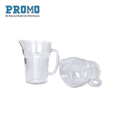 China Viable ten horns logo ps clear plastic water jug ​​1.3 liter bpa free custom plastic glass stoneware beer mug for sale