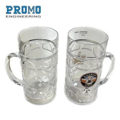 China Hot Selling Retro Beer Glass Plastic Stoneware Mug Custom Unbreakable Reusable Beer Plastic Logo 4 Pint Shatterproof Beer Mug for sale