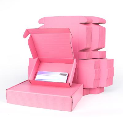 China Pink Logo Paper Box Recyclable Eco-Friendly Paper Packaging Gift Box Recyclable Custom Mail Boxes for sale