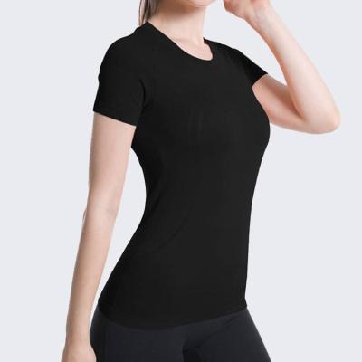 China Anti-wrinkle Womens Simple Sports Custom Stylish T Shirts Oversize Fitness Tops For Ladies manufacturer Supplier for sale