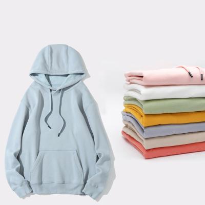 China Anti-wrinkle 2022 New solid color blank pullover custom cotton plain hoodies unisex heavyweight winter hoodie for sale