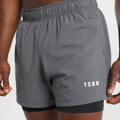 China Anti-wrinkle Wholesale Custom Sweat Compression 2 In 1 Print Designer Nylon Fitness Gym Workout Sports Cargo Running Men's Shorts for sale