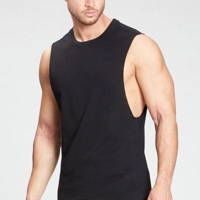 China QUICK DRY High Quality Summer wear Breathable soft cotton Tank 100% Cotton Gym Tank Top Men's Black Plain Muscle Workout Vest for sale