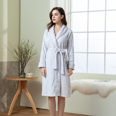 China 100% Polyester; Gray Full Roses Kids Silk 100% Ladies Nightgown Pajamas Long Robes for sale