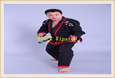 China Ripstop BJJ GI Brazilian Jiu Jitsu Gi / Custom Martial Arts Uniforms , Black for sale