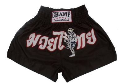 China Professional  Black Custom Boxing Shorts for Kids , Men , Women for sale