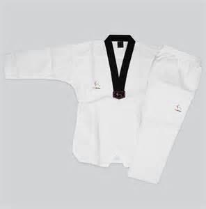 China Eco friendly V Neck WTF Taekwondo Uniform for Kids , Ribbed Polycotton for sale