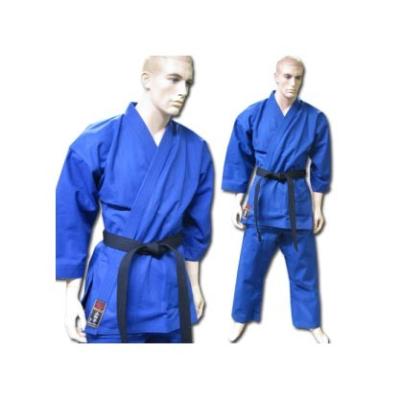 China Blue V Neck Karate kimono GI Karate Uniform with Customized Logo for sale