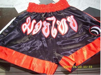 China Sublimation Black Boxing Shorts Customize Muay Thai Shorts , S M L XL 2XL Size for sale