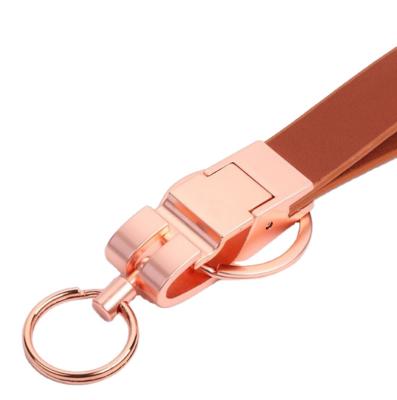 China Creative Leather Zinc Alloy Leather Key Chain Metal+leather Metal Decoration Gift Logo Customization Exhibition Advertising for sale