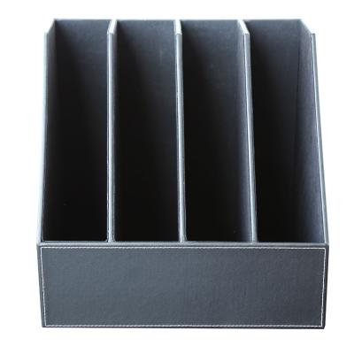 China PU Leather Desk Organizer Document File Holder Tray For Office Black Desk Organizer Folder Leather Desk Organizer Document Leather Folder Organizer for sale