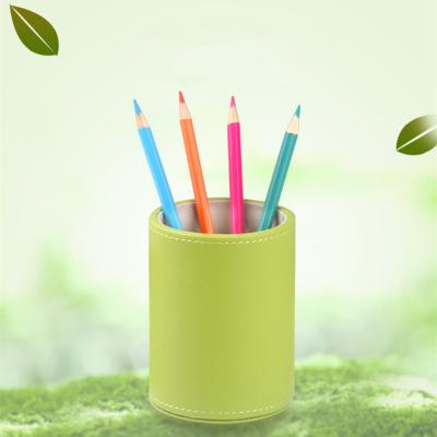 China 2021 Children Logo Custom Pen Sublimation Cute Leather Pencil Holder Desktop Artist Pen Holder for sale