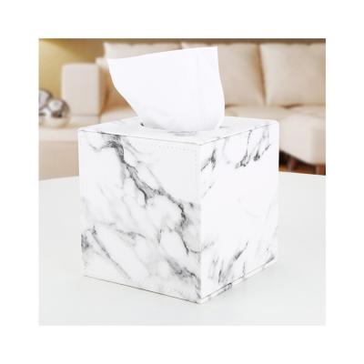 China Tissue Cover Leather Box Made in China New Design Large Container Luxury European Hotel Dining Table Rectangular Tissue Box Holder for sale