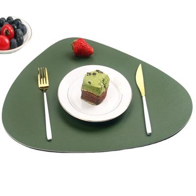 China Wholesale 45*36cm Anti-fouling Non-slip Christmas Place Mat Table Mat Stocked Oval Leather PU Table Place Mats for sale